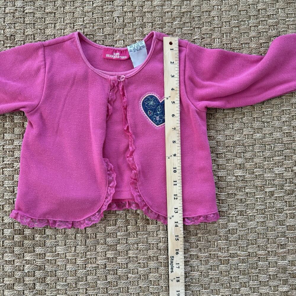 Vintage Kid’s Headquarters Girl’s Pink Sweater Top Size 6 With Embroidery Heart - Picture 10 of 11